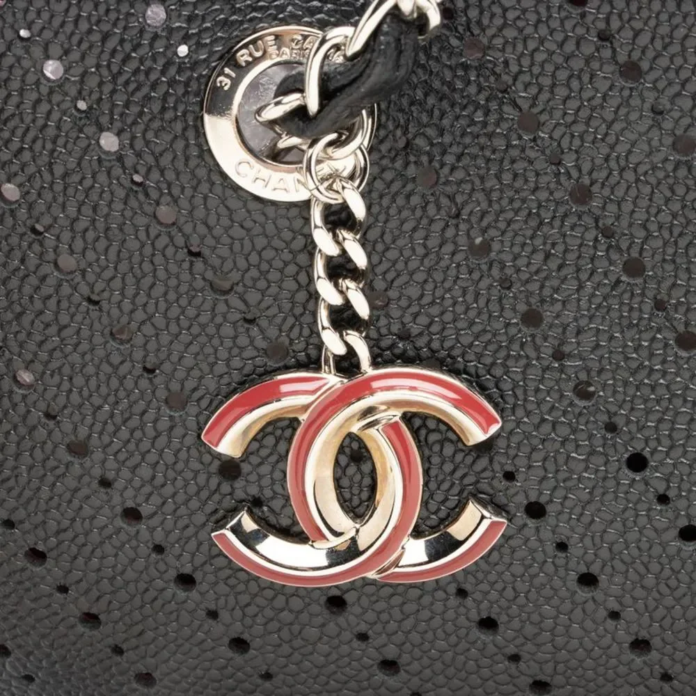 Chanel Perforated Caviar Leather CC Shopping Tote - Picture 12 of 13